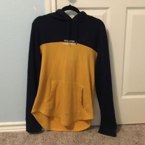Hollister Yellow/Navy Colorblock Hoodie